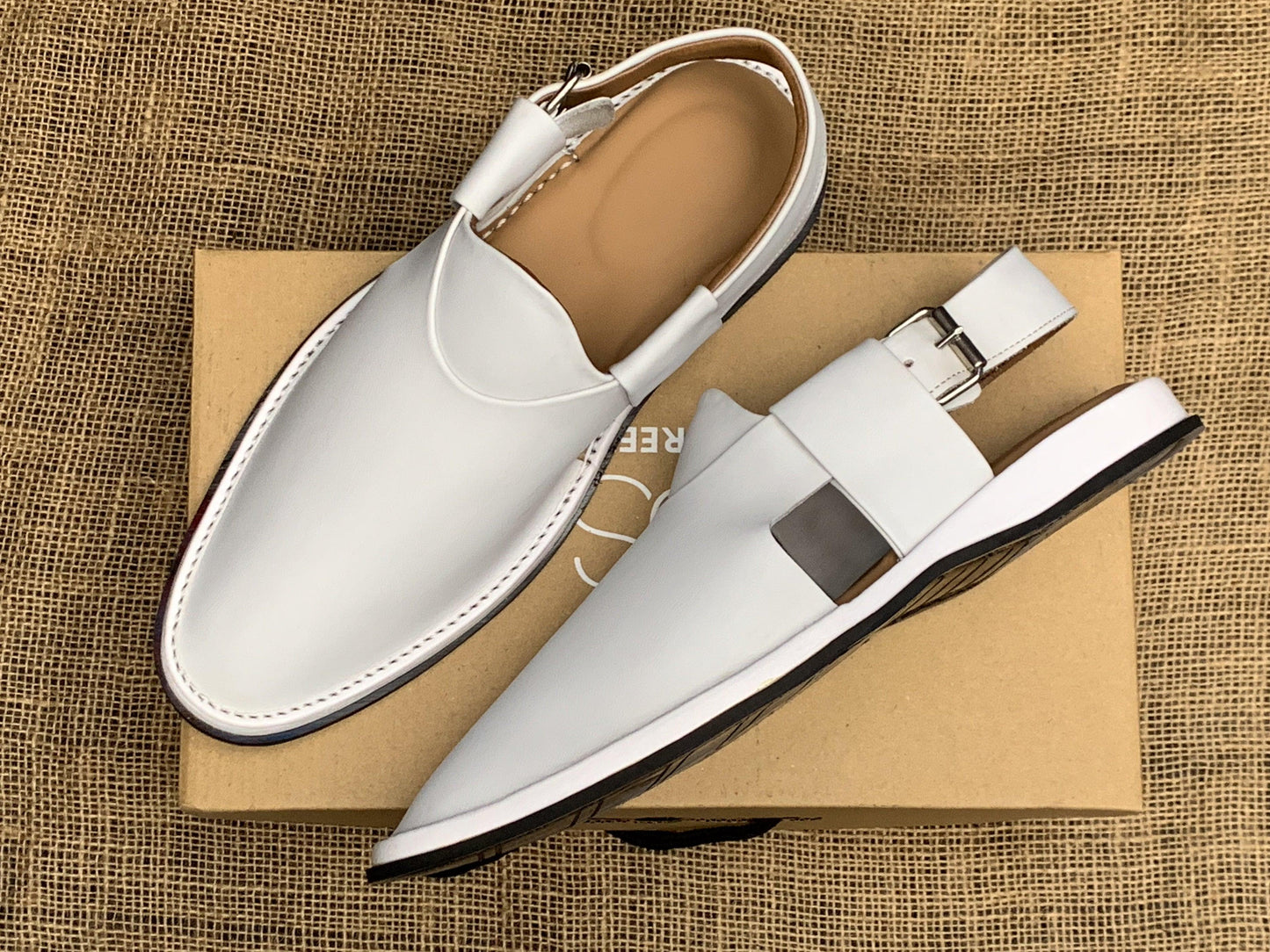 White Peshawari Jeans Chappal