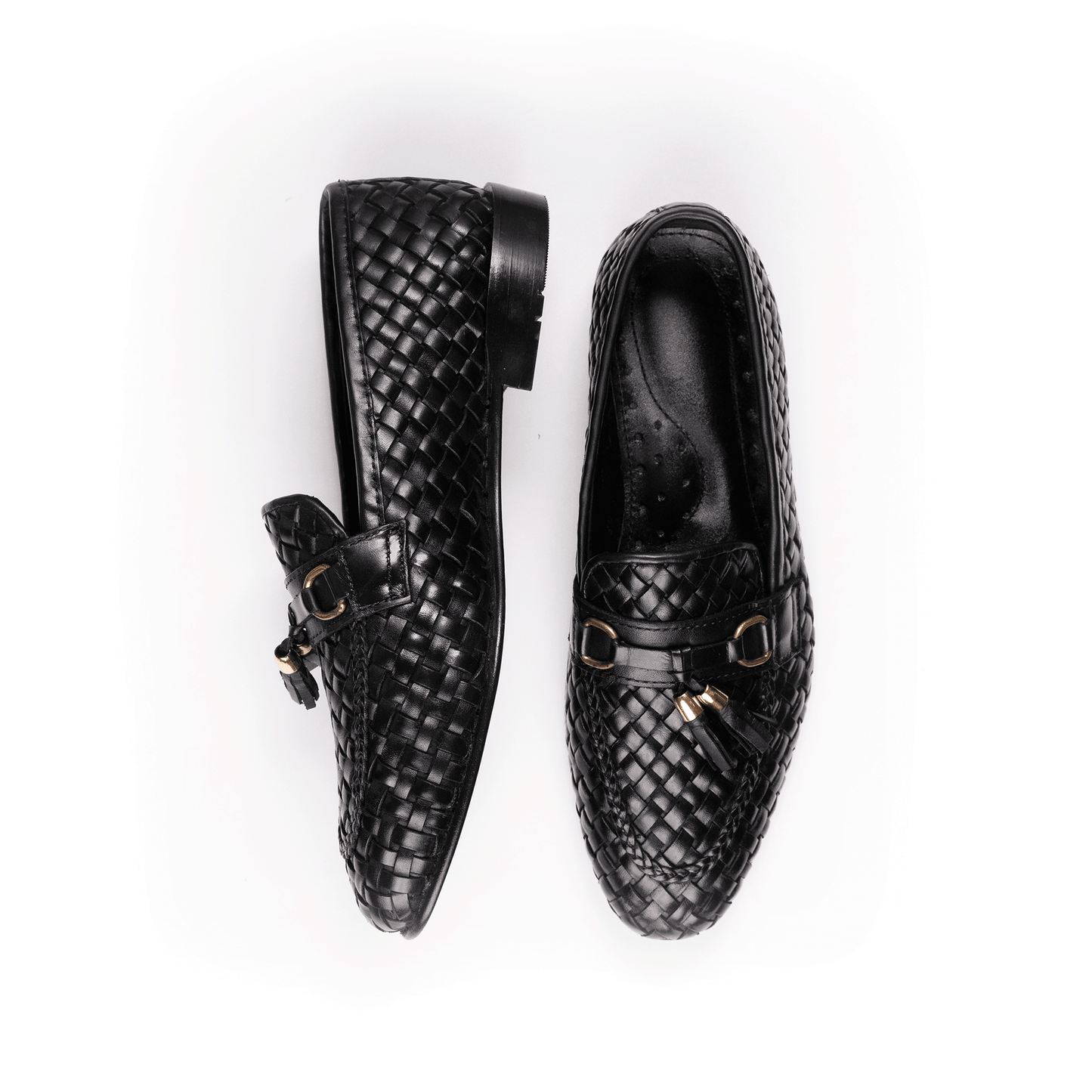 Softer Than Your Feet (STYF) Black Tassel Knitted Loafer With Buckle