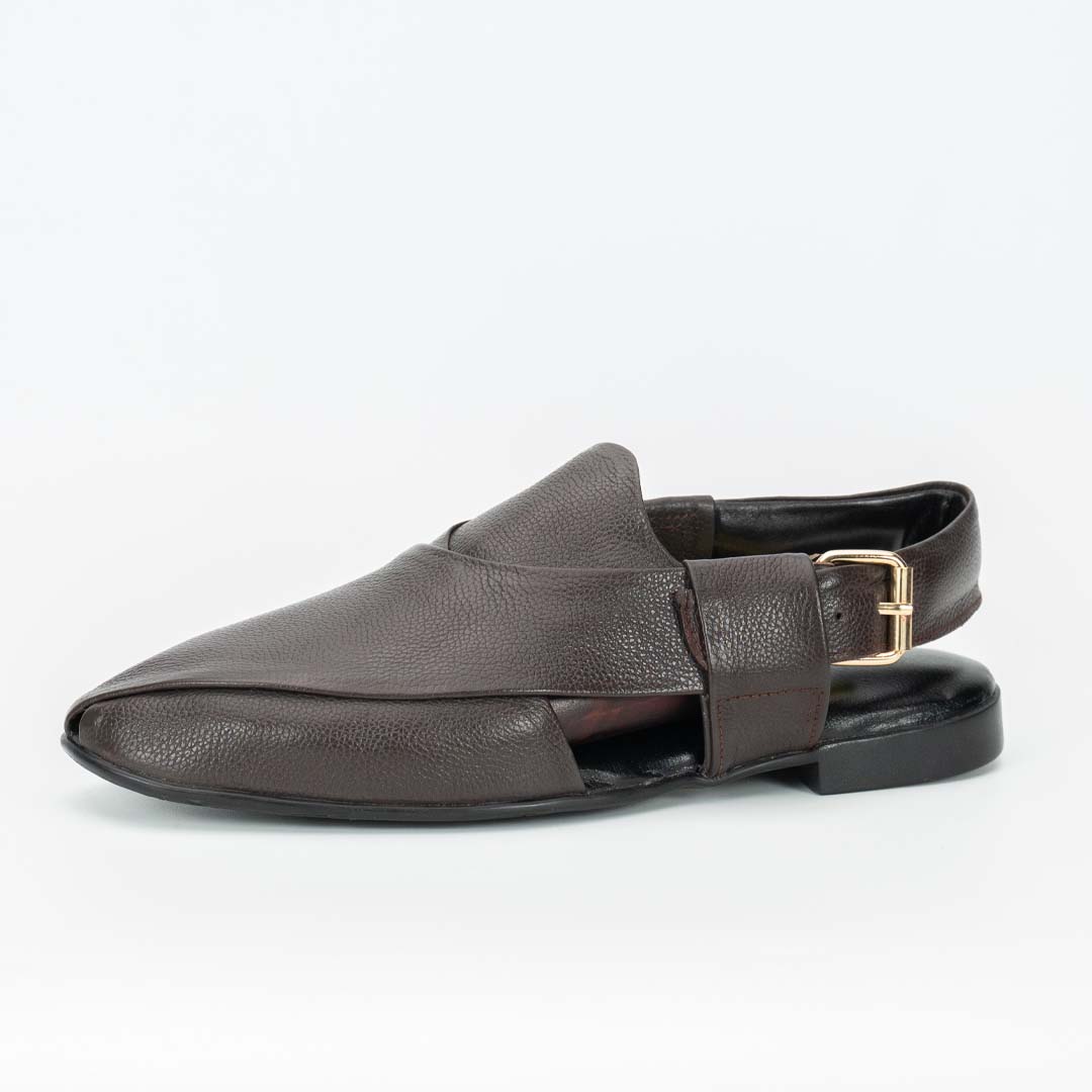 Foldable soft Peshawari Chappal brown