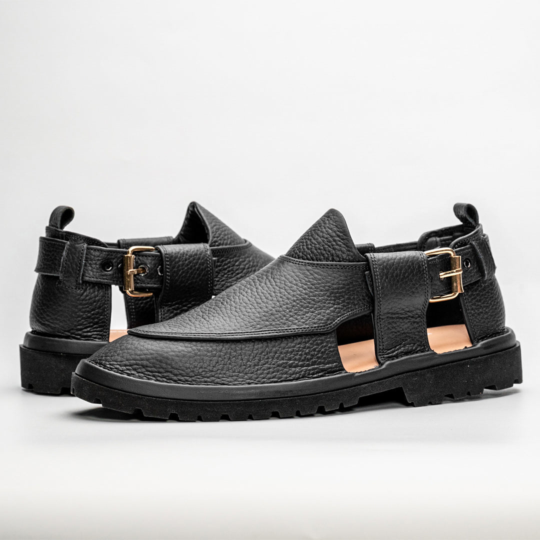 Black Handmade jeans Chappal